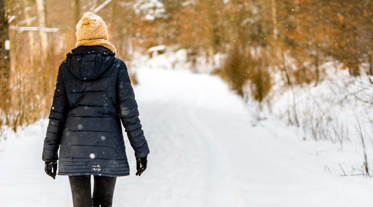 Taking time outdoors is a method of winter depression treatment for seasonal affective disorder.